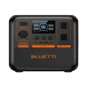 BLUETTI AC70P 1000W portable power station with 864Wh battery for travel and home backup