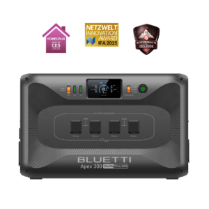 BLUETTI Apex 300 power station, recognized for innovation at CES & IFA.