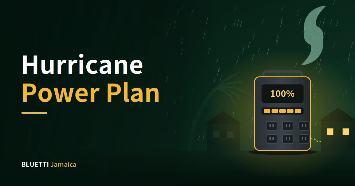 BLUETTI portable power station providing hurricane backup power to a Jamaican home during a storm outage